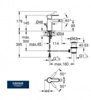 MEDIDAS MONOMANDO BIDE LINEARE GROHE